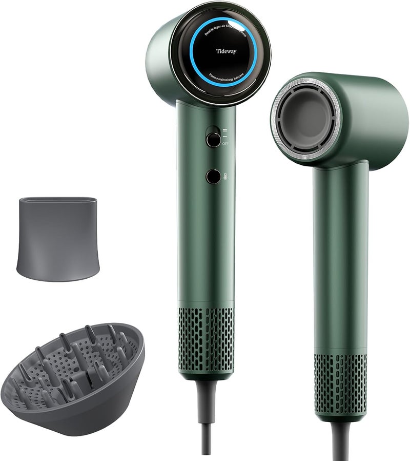 TIDEWAY Hair Dryer Professional High-Speed Ionic Blow Dryer 110,000 RPM, Compact Hair Dryer with Magnetic Diffuser, Fast Drying with Brushless Motor Low Noise Smart Temperature Control-H11 - Image 1